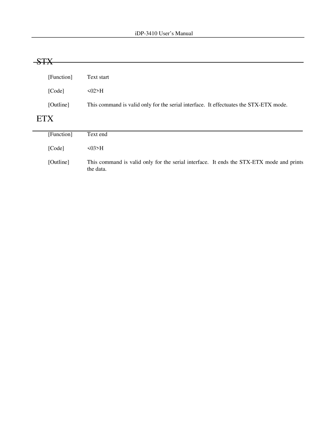 Addlogix iDP-3410 user manual Stx 