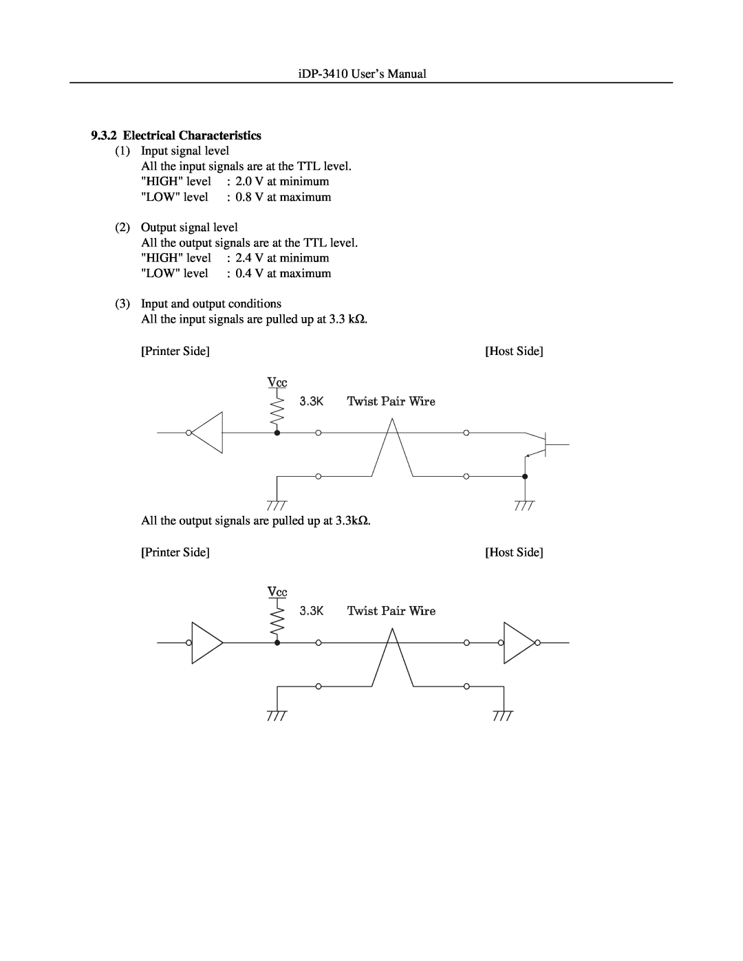 Addlogix iDP-3410 user manual Electrical Characteristics 