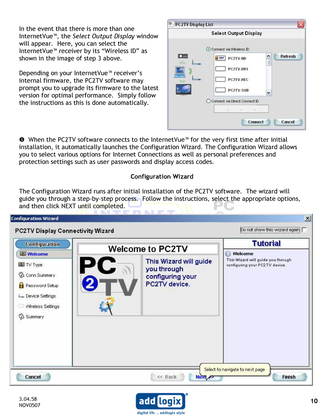 Addlogix IV-2020 user manual 04.58 NOV0507 