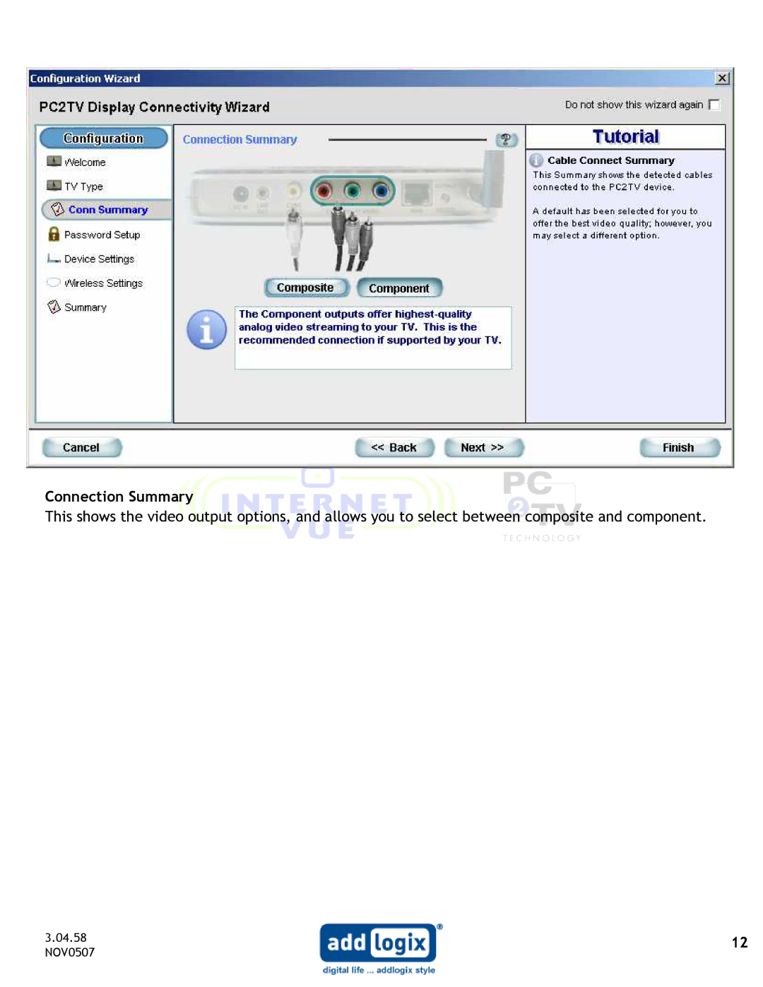 Addlogix IV-2020 user manual 04.58 NOV0507 