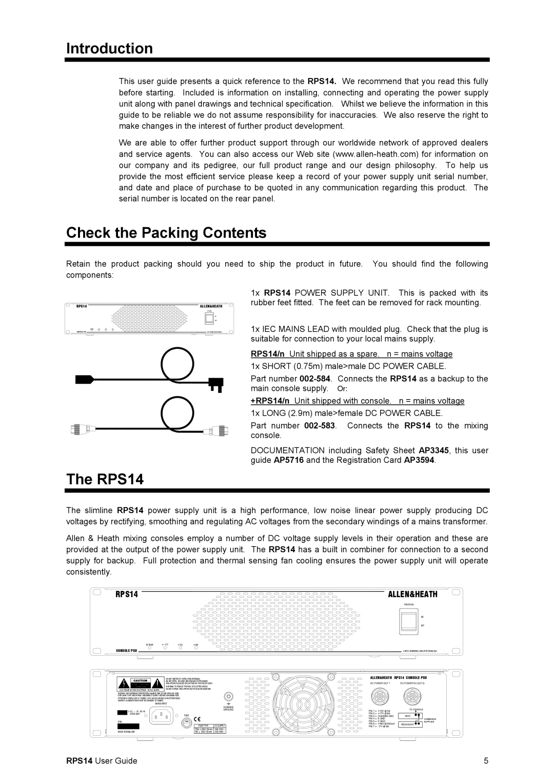 Addlogix RPS14 manual Introduction, Check the Packing Contents 