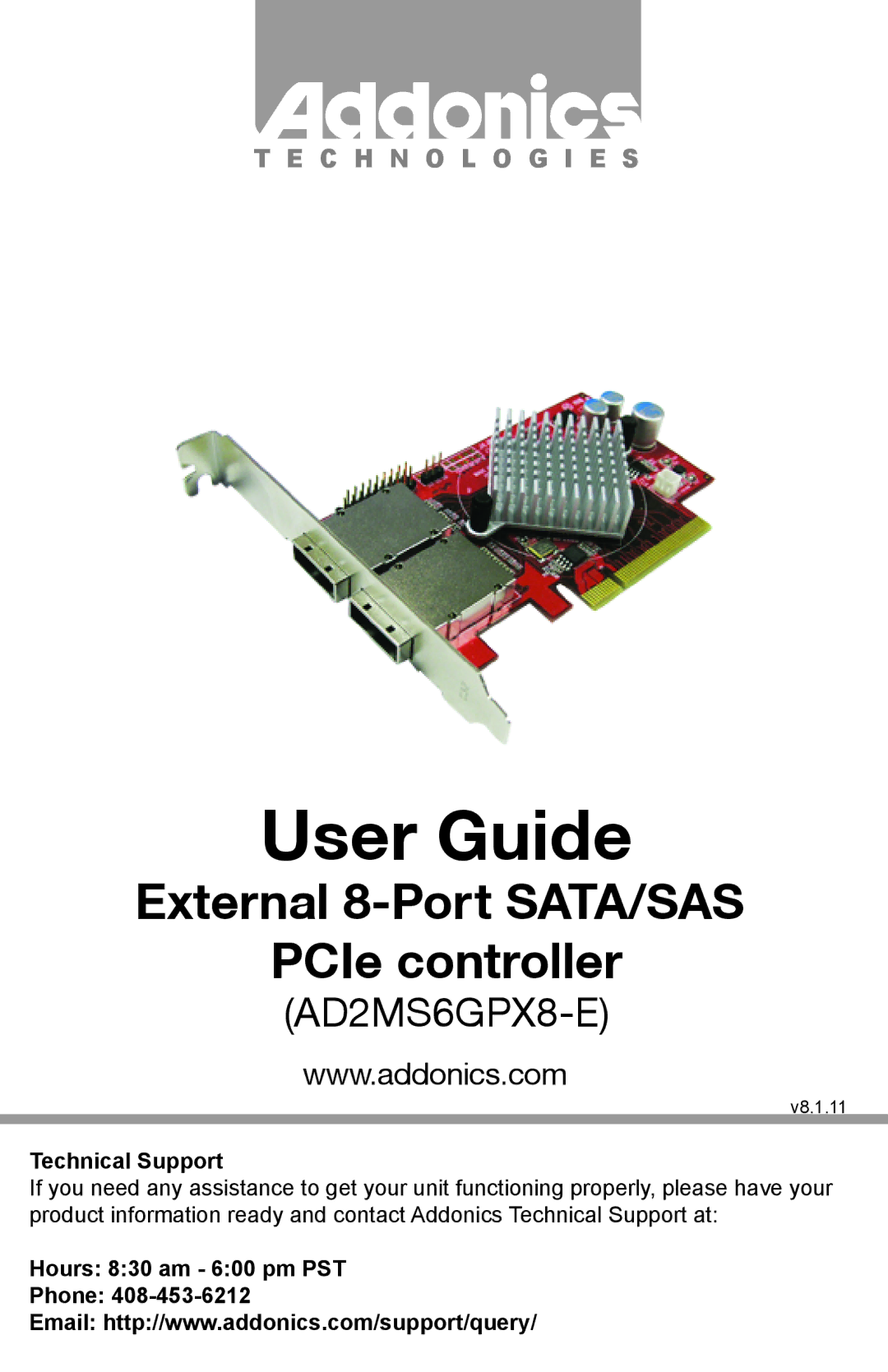 Addonics Technologies AD2MS6GPX8-E manual User Guide 