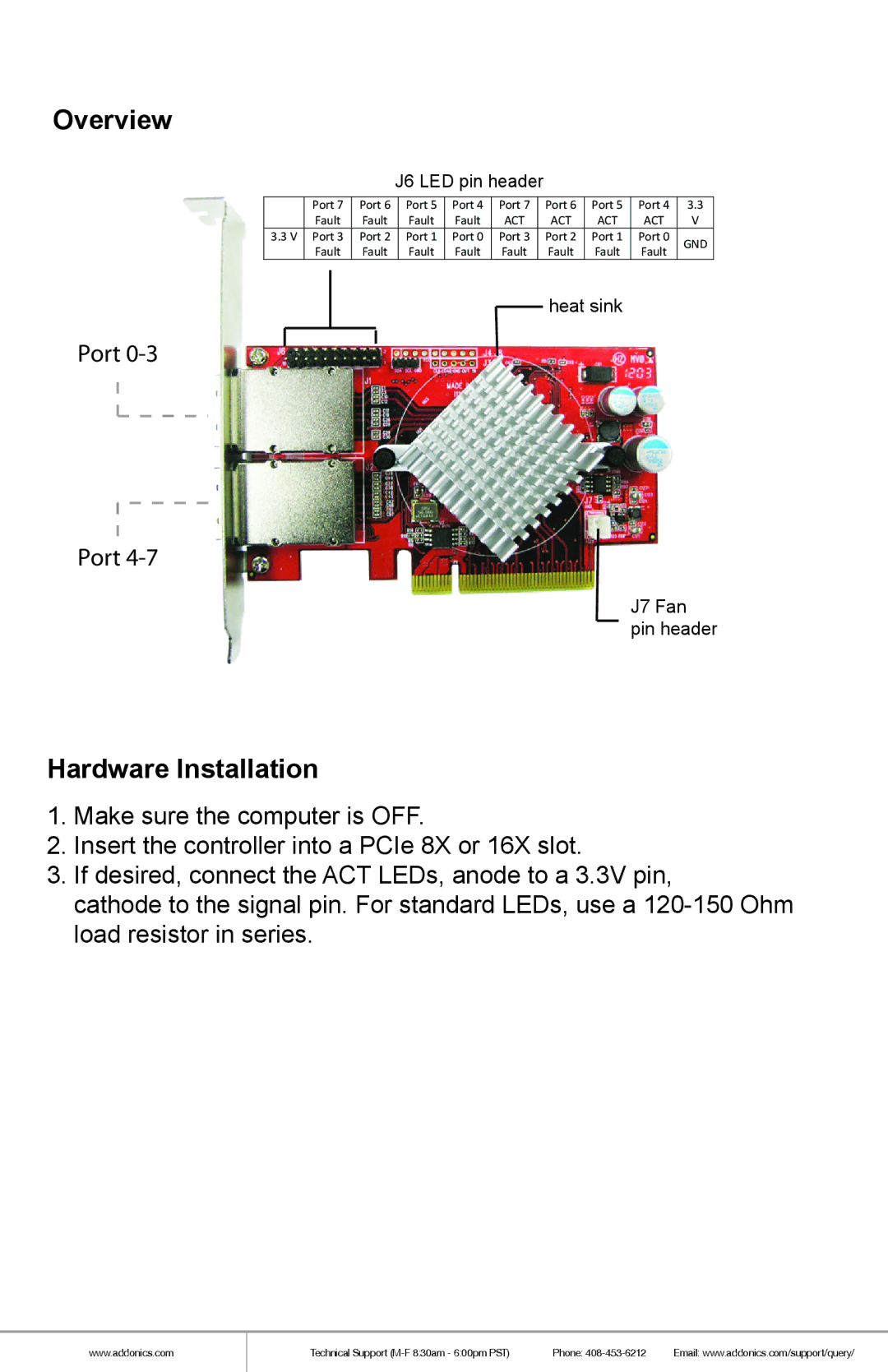 Addonics Technologies AD2MS6GPX8-E manual Overview, Hardware Installation 