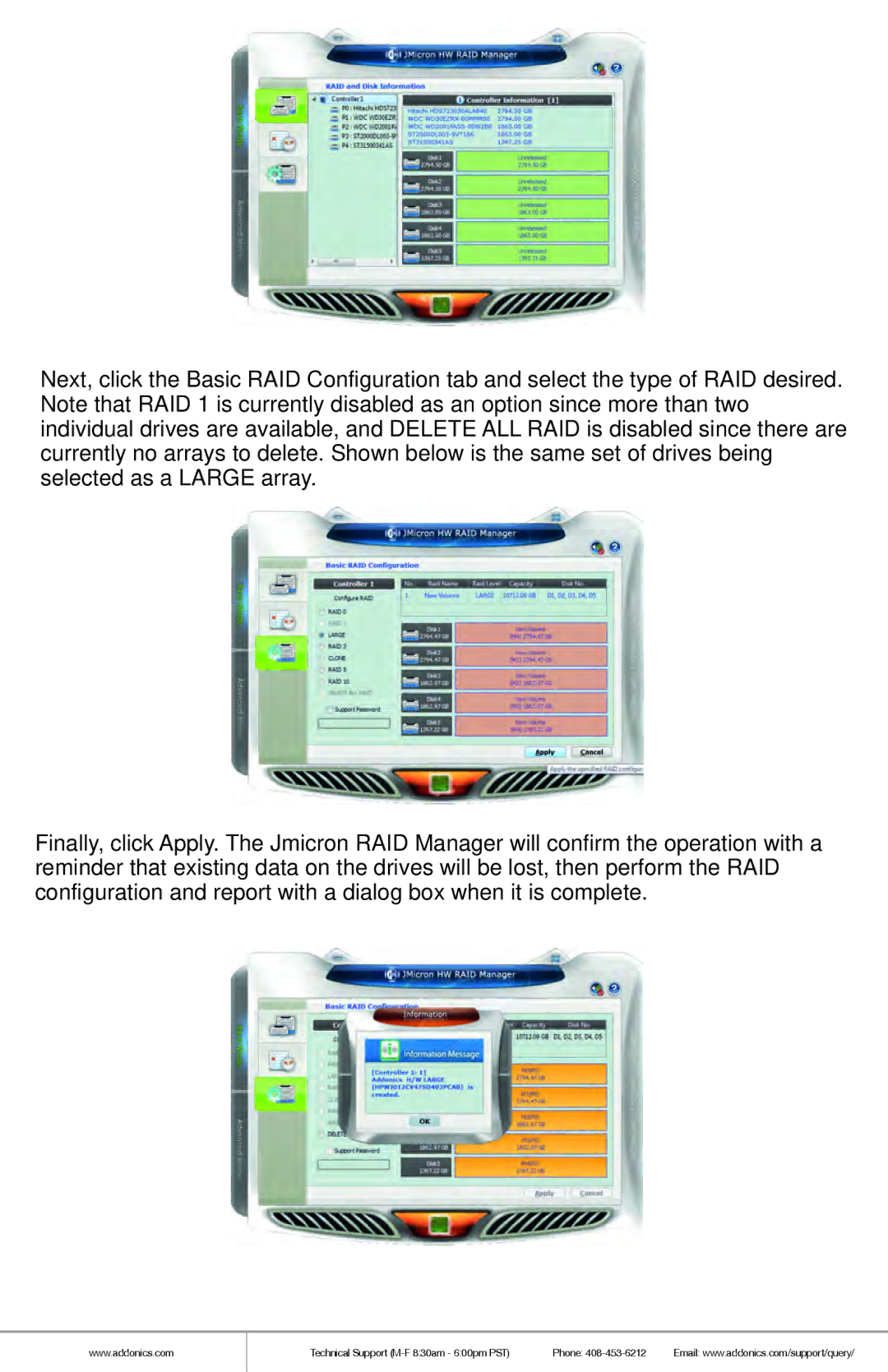 Addonics Technologies AD5EHPMEU3 manual Technical Support M-F 830am 600pm PST Phone 