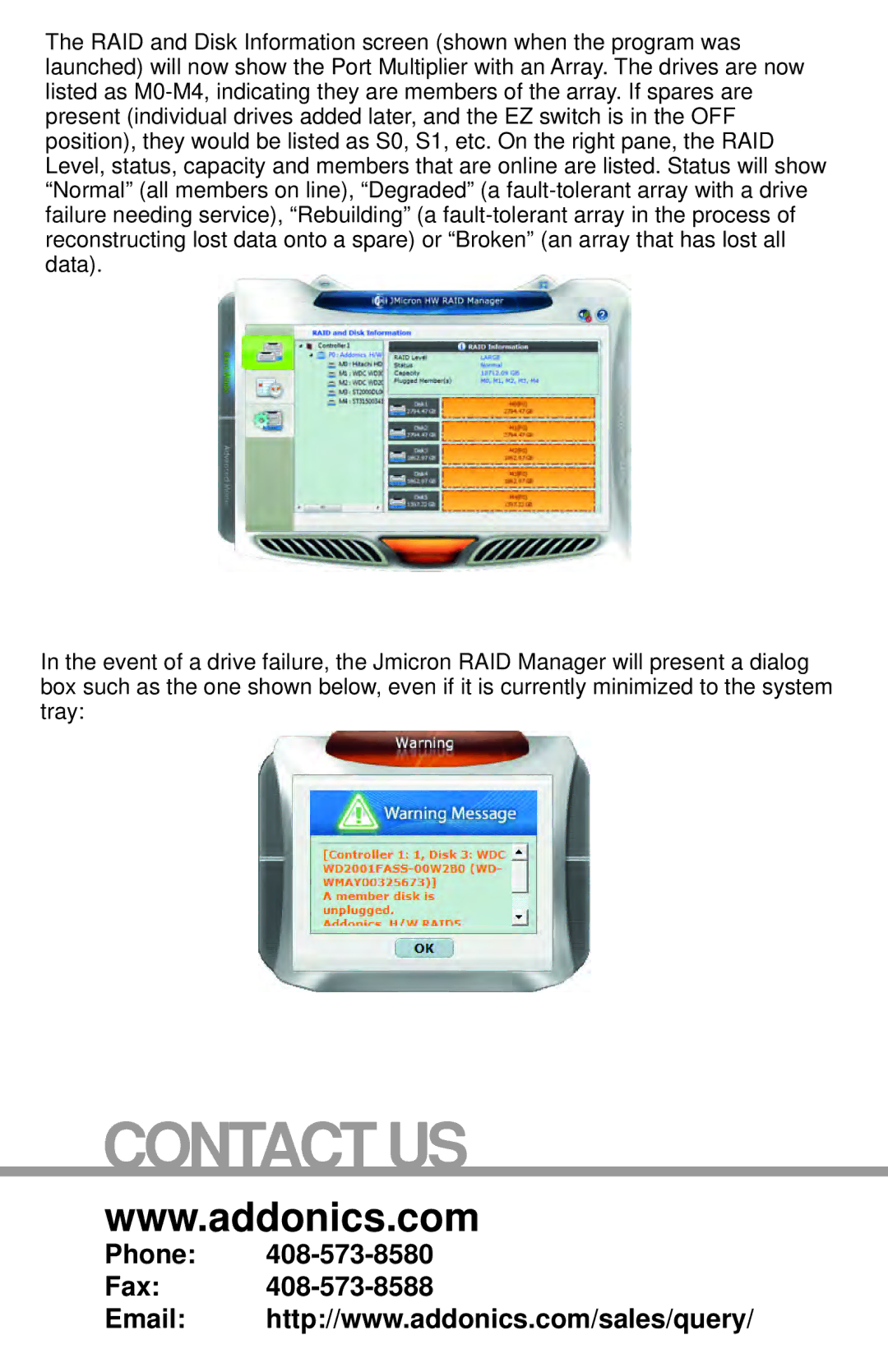 Addonics Technologies AD5EHPMEU3 manual Contact US 