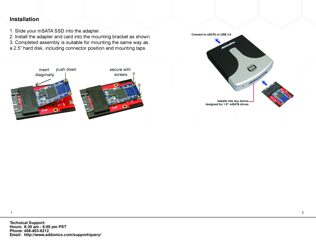 Addonics Technologies ADMS18SA manual Installation 