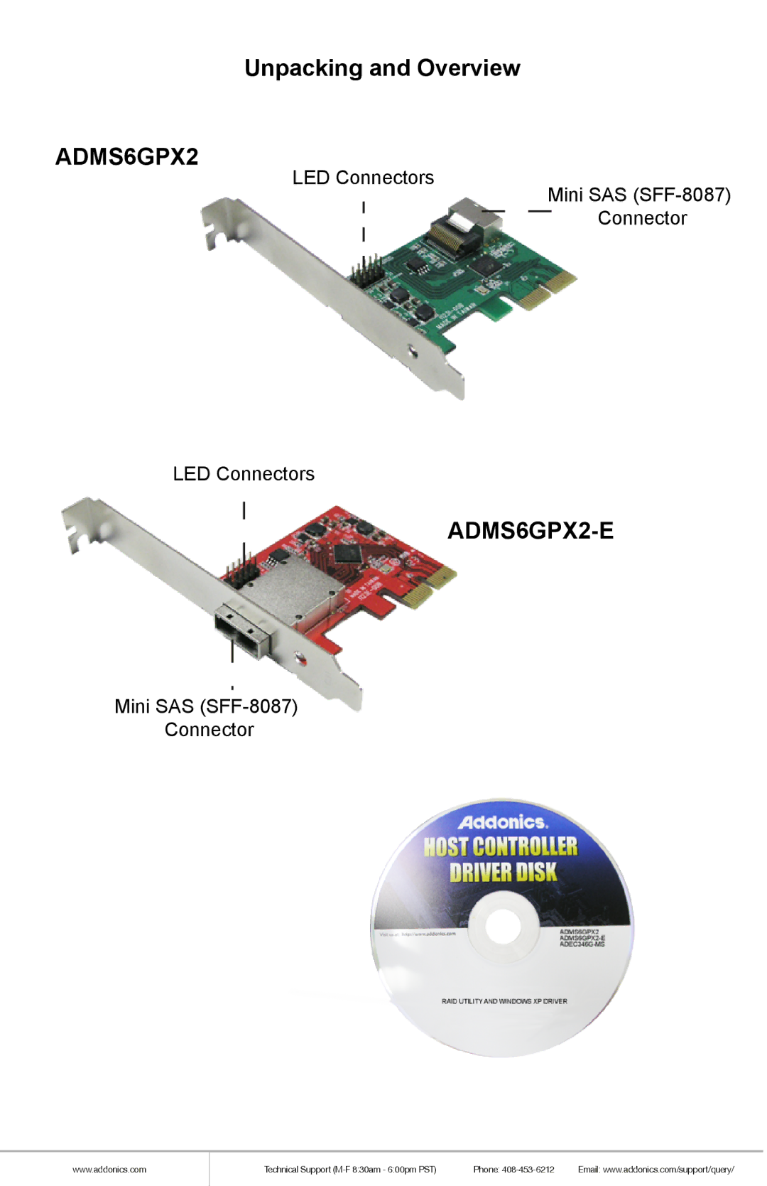 Addonics Technologies ADMS6GPX2-E manual Unpacking and Overview 