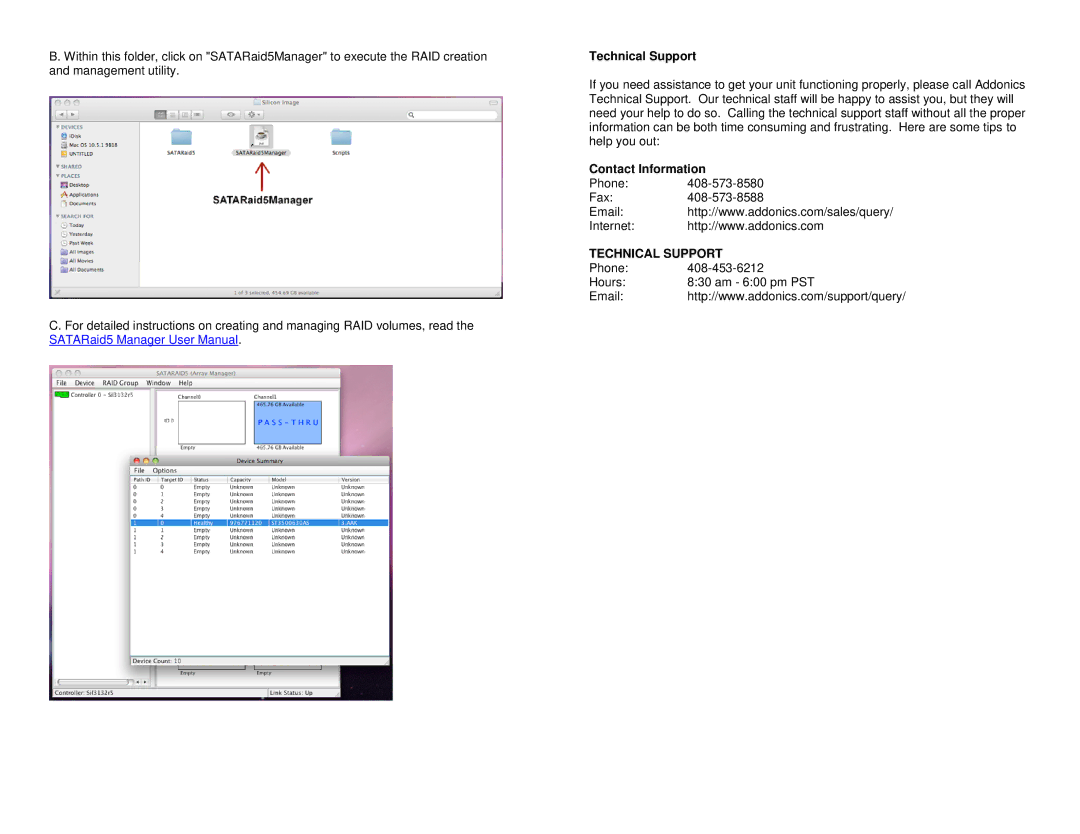 Addonics Technologies ADSA3GPX8-ML manual Technical Support, Contact Information 