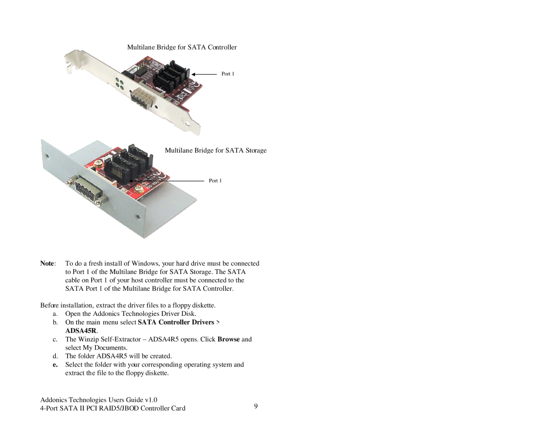 Addonics Technologies ADSA4R5 manual Multilane Bridge for Sata Controller 