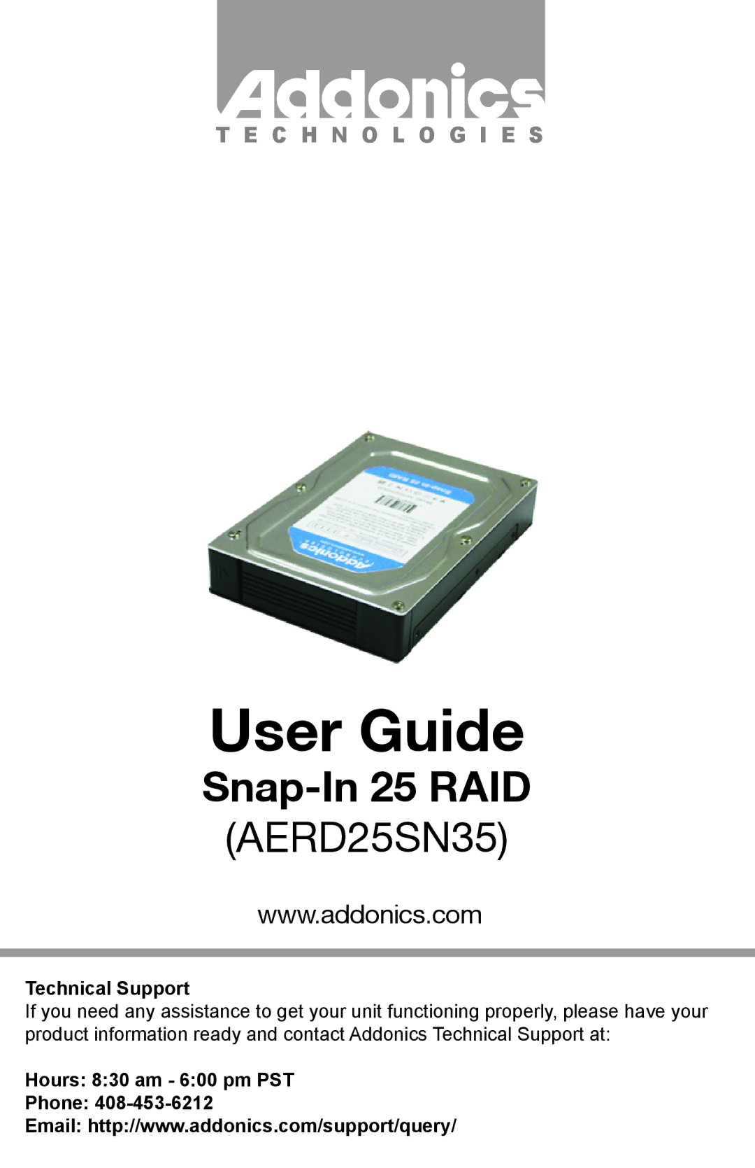 Addonics Technologies AERD25SN35 manual User Guide 