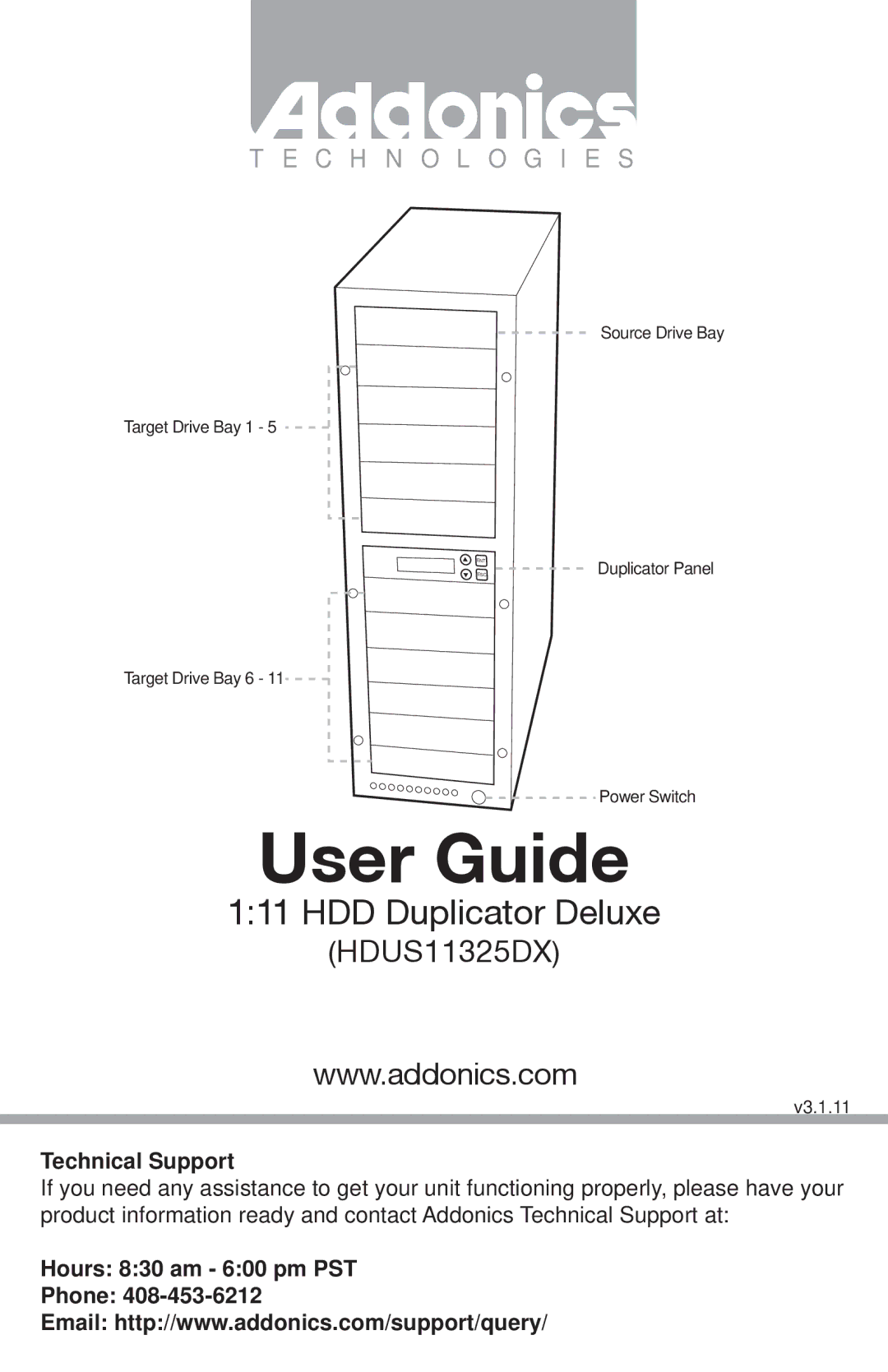 Addonics Technologies HDUS11325DX manual User Guide 