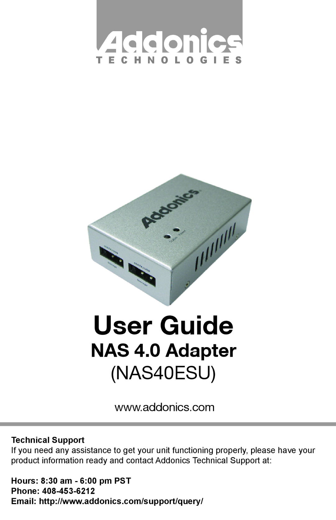 Addonics Technologies NAS40ESU manual User Guide 