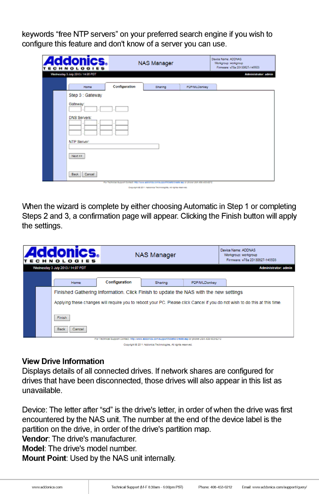 Addonics Technologies NAS4RM manual View Drive Information 