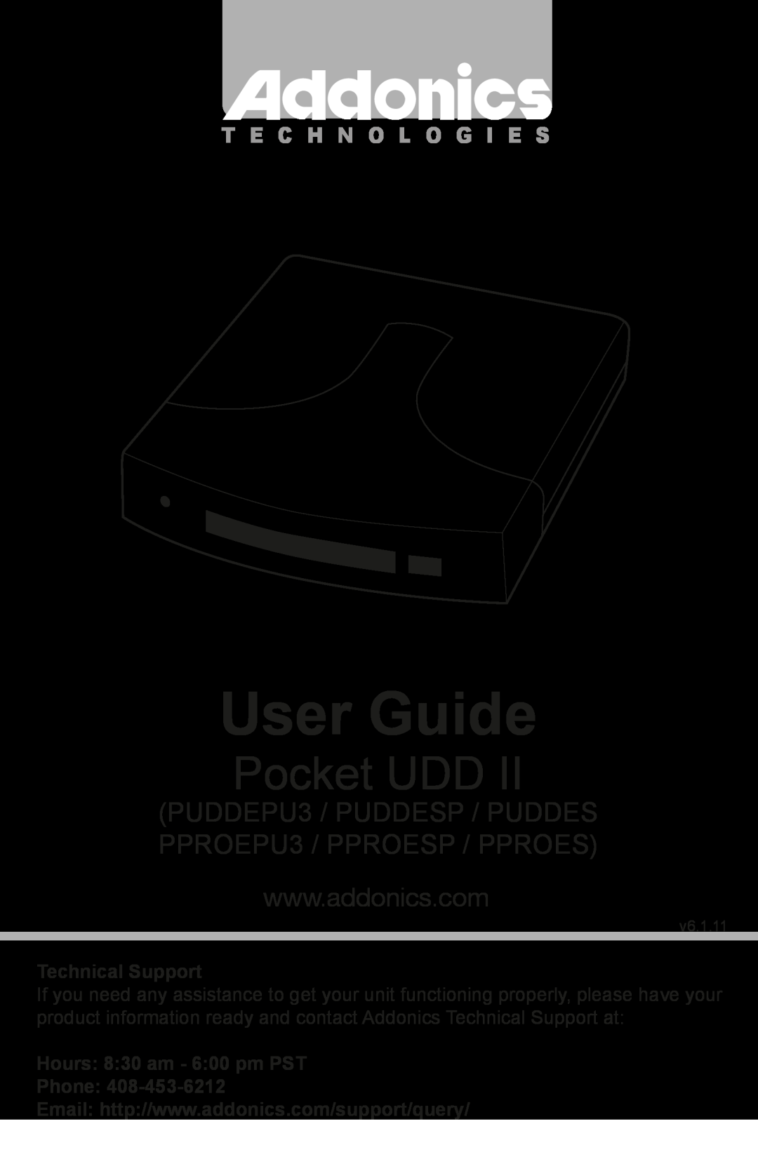 Addonics Technologies manual User Guide, Pocket UDD, PUDDEPU3 / PUDDESP / PUDDES PPROEPU3 / PPROESP / PPROES 