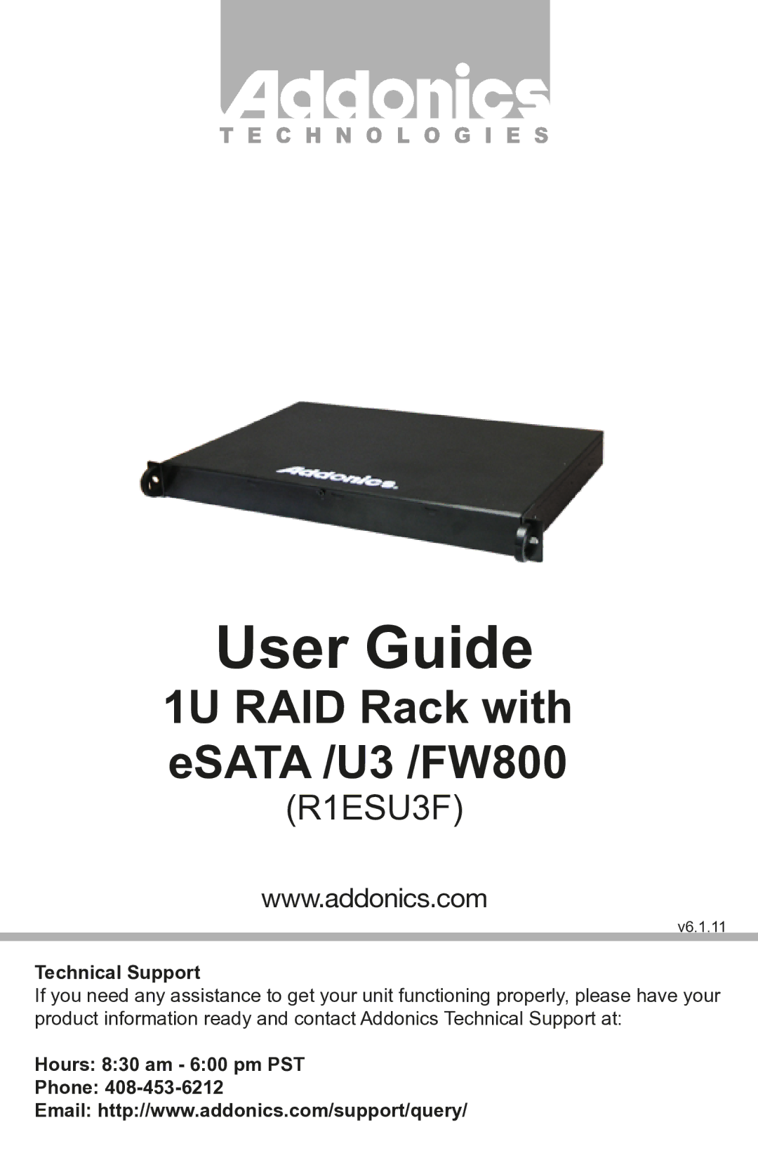 Addonics Technologies R1ESU3F manual User Guide 