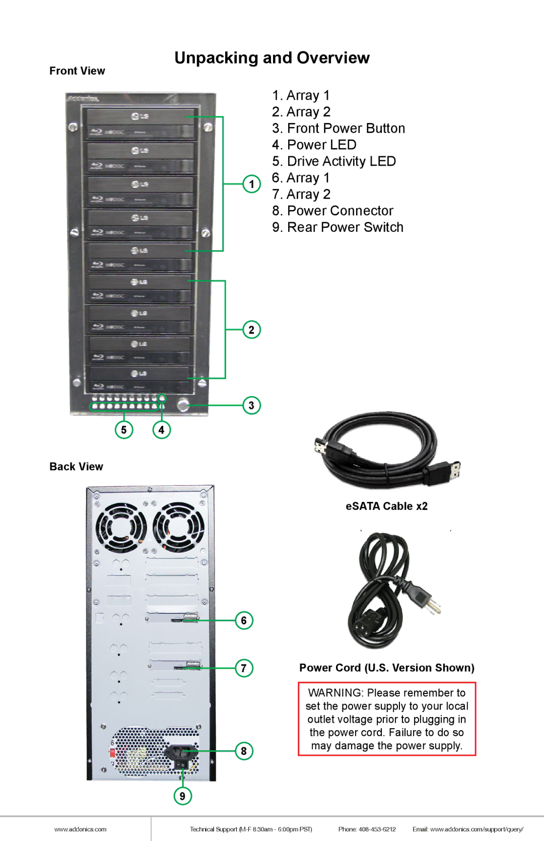 Addonics Technologies ST9BDVES manual Unpacking and Overview 