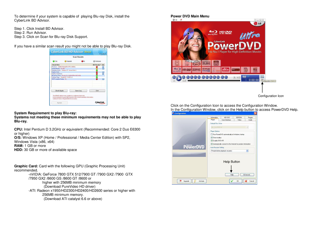 Addonics Technologies ZBW-10LS2EU manual Power DVD Main Menu 