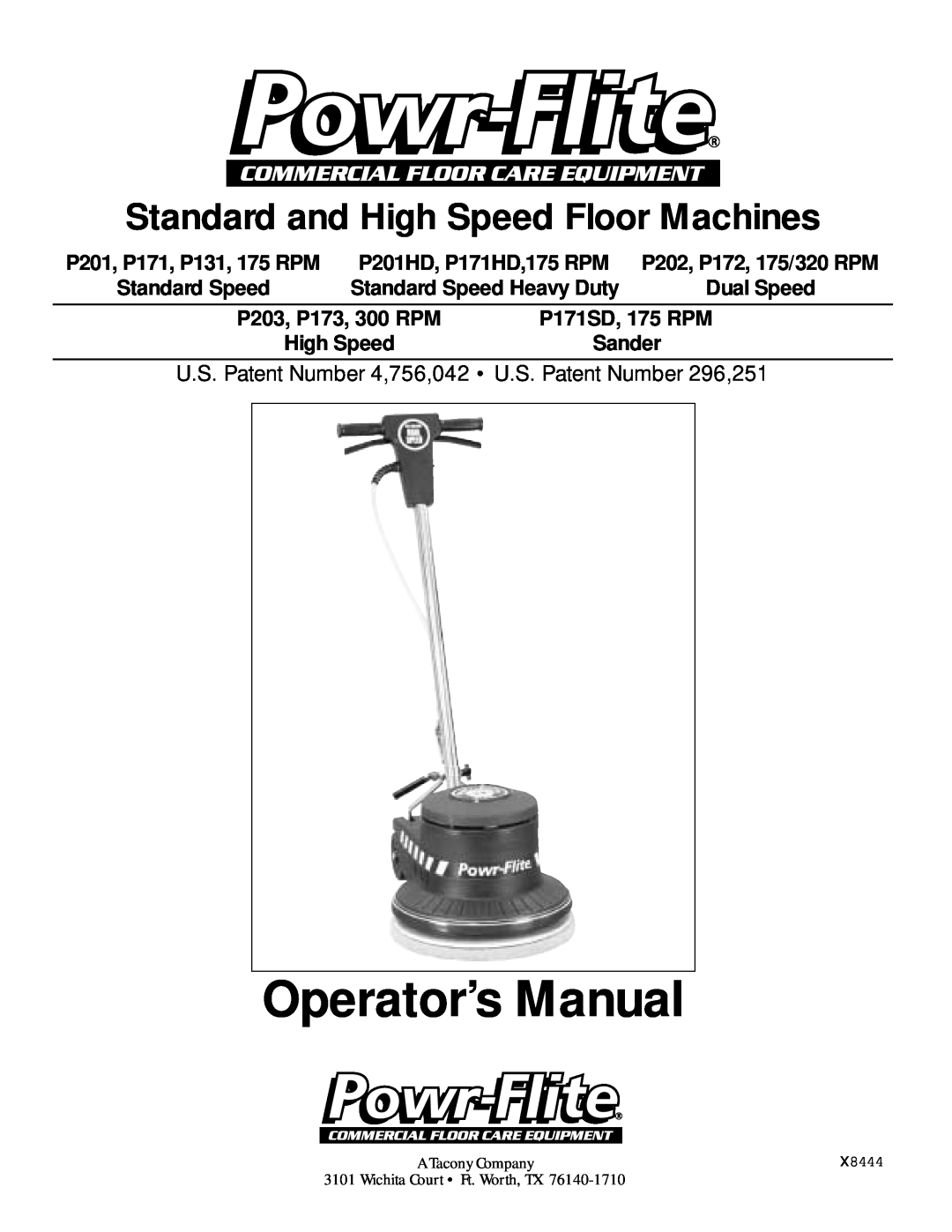 Addtron Technology P201 manual Operator’s Manual, Standard and High Speed Floor Machines, Standard Speed, Dual Speed 