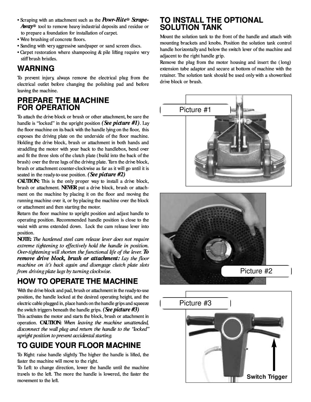 Addtron Technology P201 manual Prepare The Machine For Operation, How To Operate The Machine, To Guide Your Floor Machine 