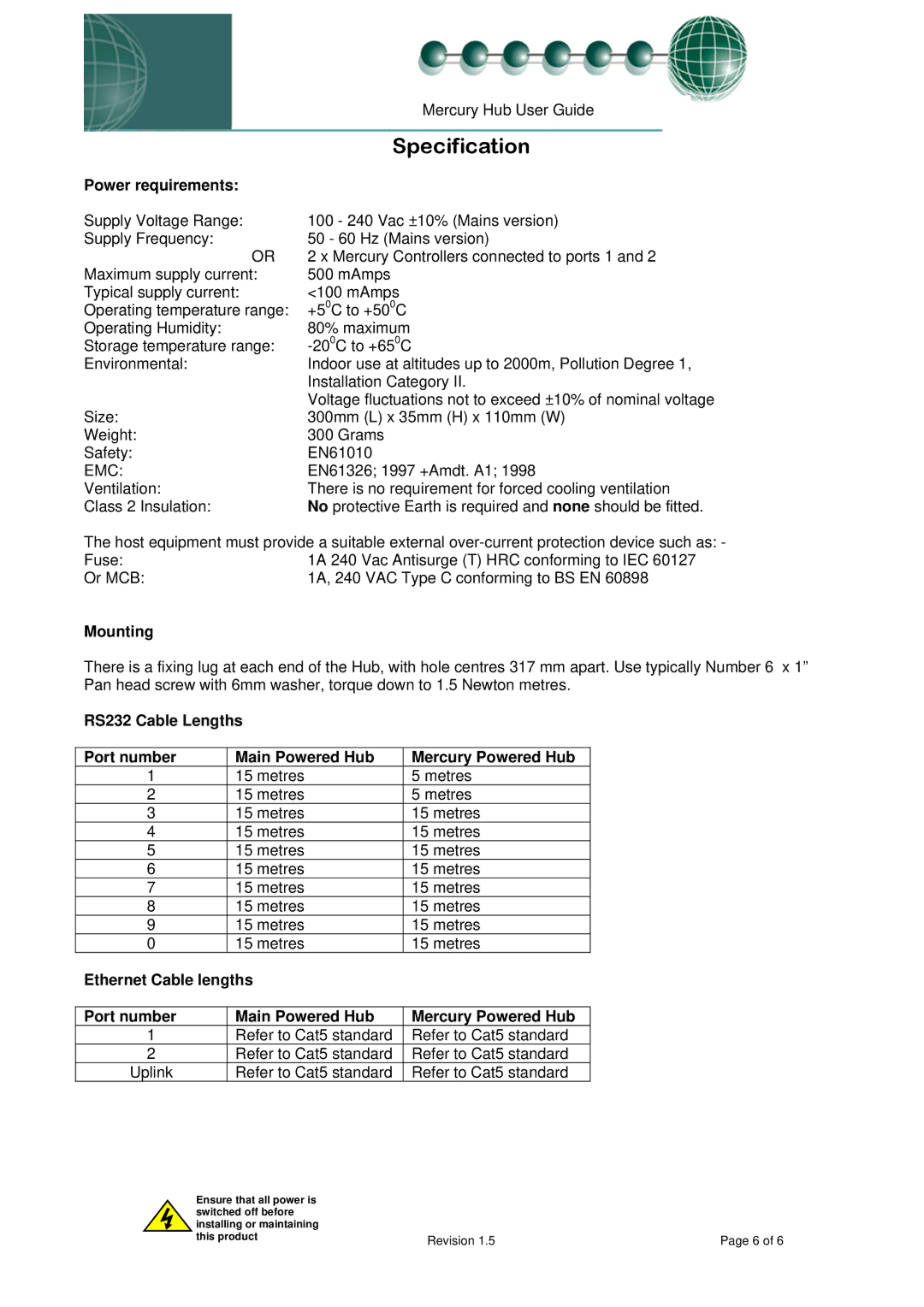 Addtron Technology PR0017, PR0018 manual Specification, Power requirements, Mounting 