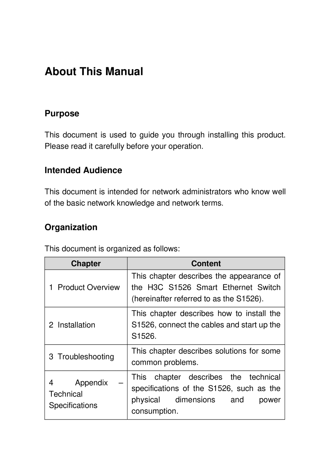 Addtron Technology S1526 installation manual About This Manual, Chapter Content 