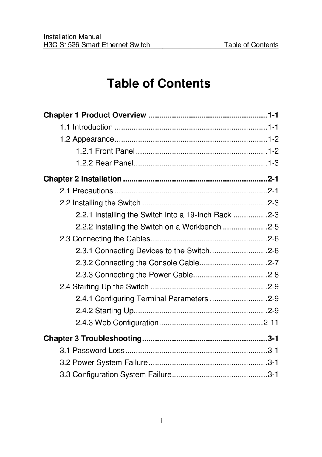 Addtron Technology S1526 installation manual Table of Contents 