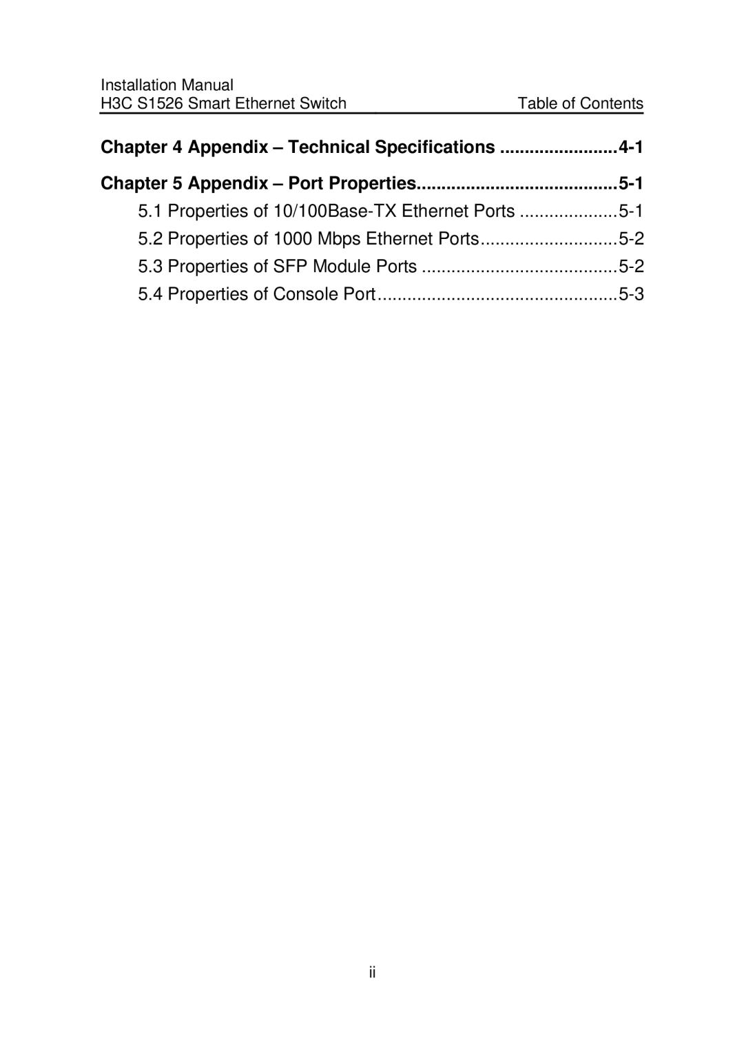 Addtron Technology S1526 installation manual Chapter, Properties of 10/100Base-TX Ethernet Ports 