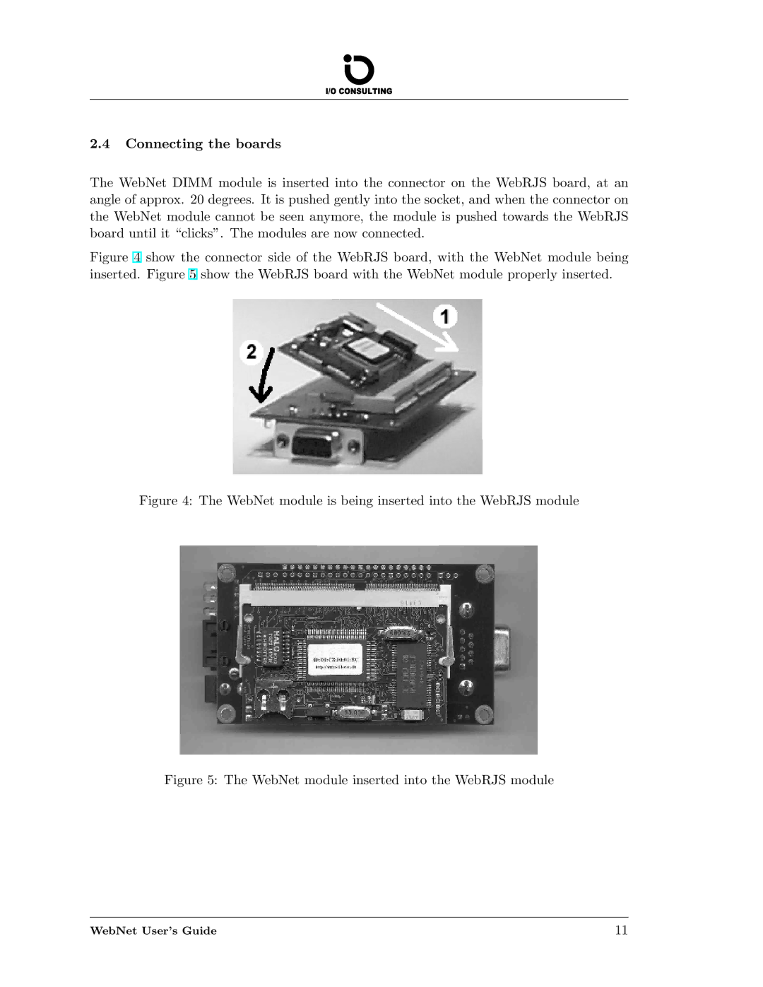 Addtron Technology manual WebNet module is being inserted into the WebRJS module 