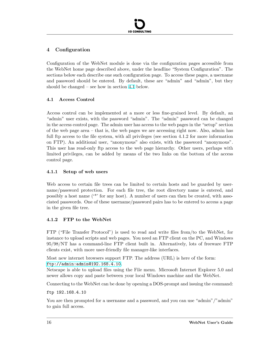 Addtron Technology WebNet manual Conﬁguration 