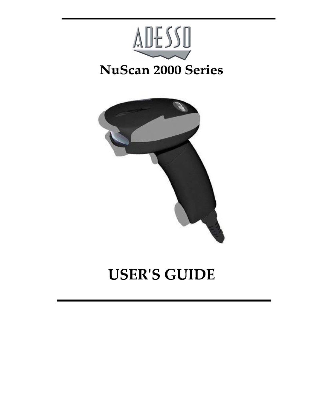 Adesso manual Users Guide, NuScan 2000 Series 