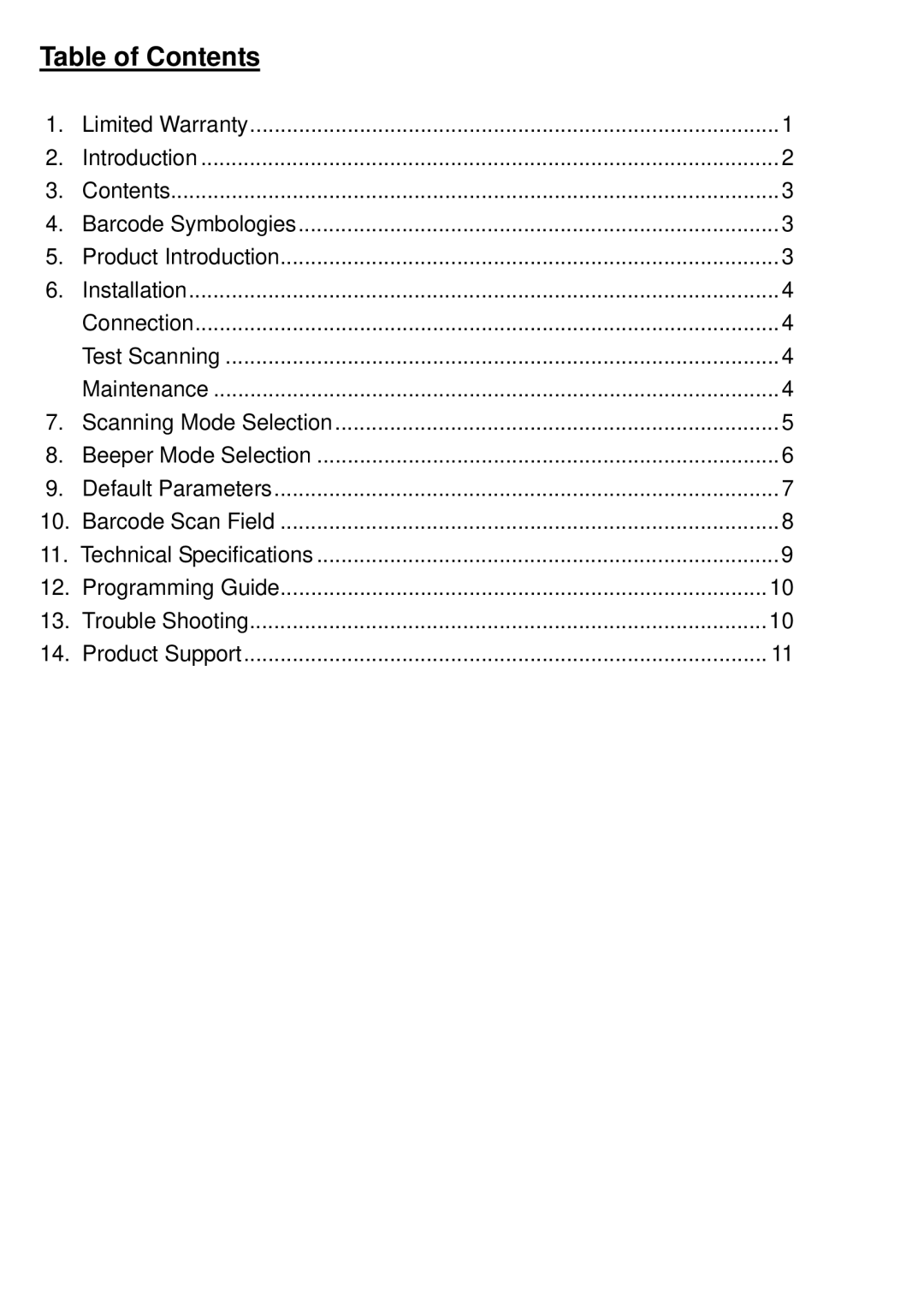 Adesso 2100 Series manual Table of Contents 