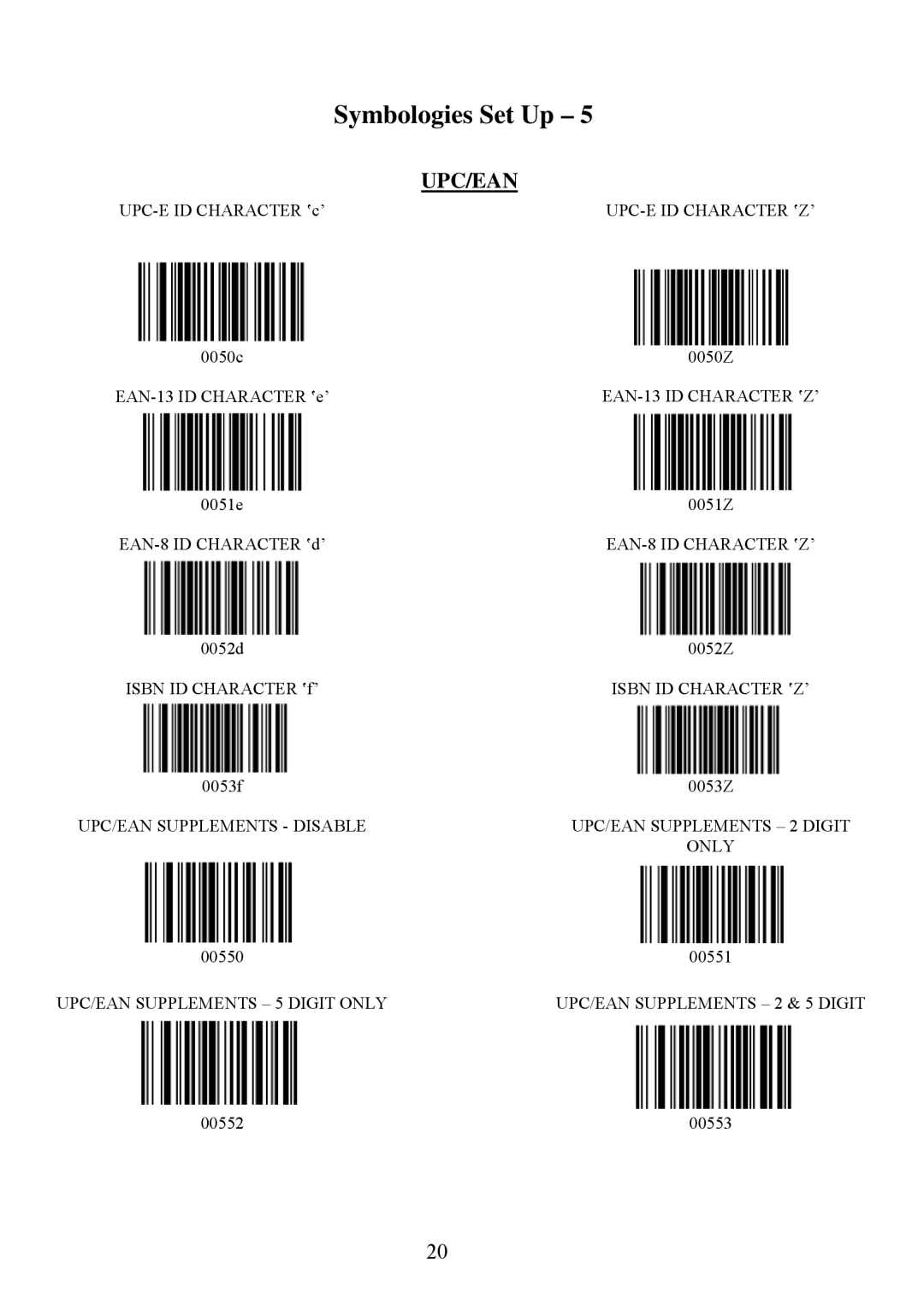 Adesso 3000 manual UPC-E ID Character ‛c’ 