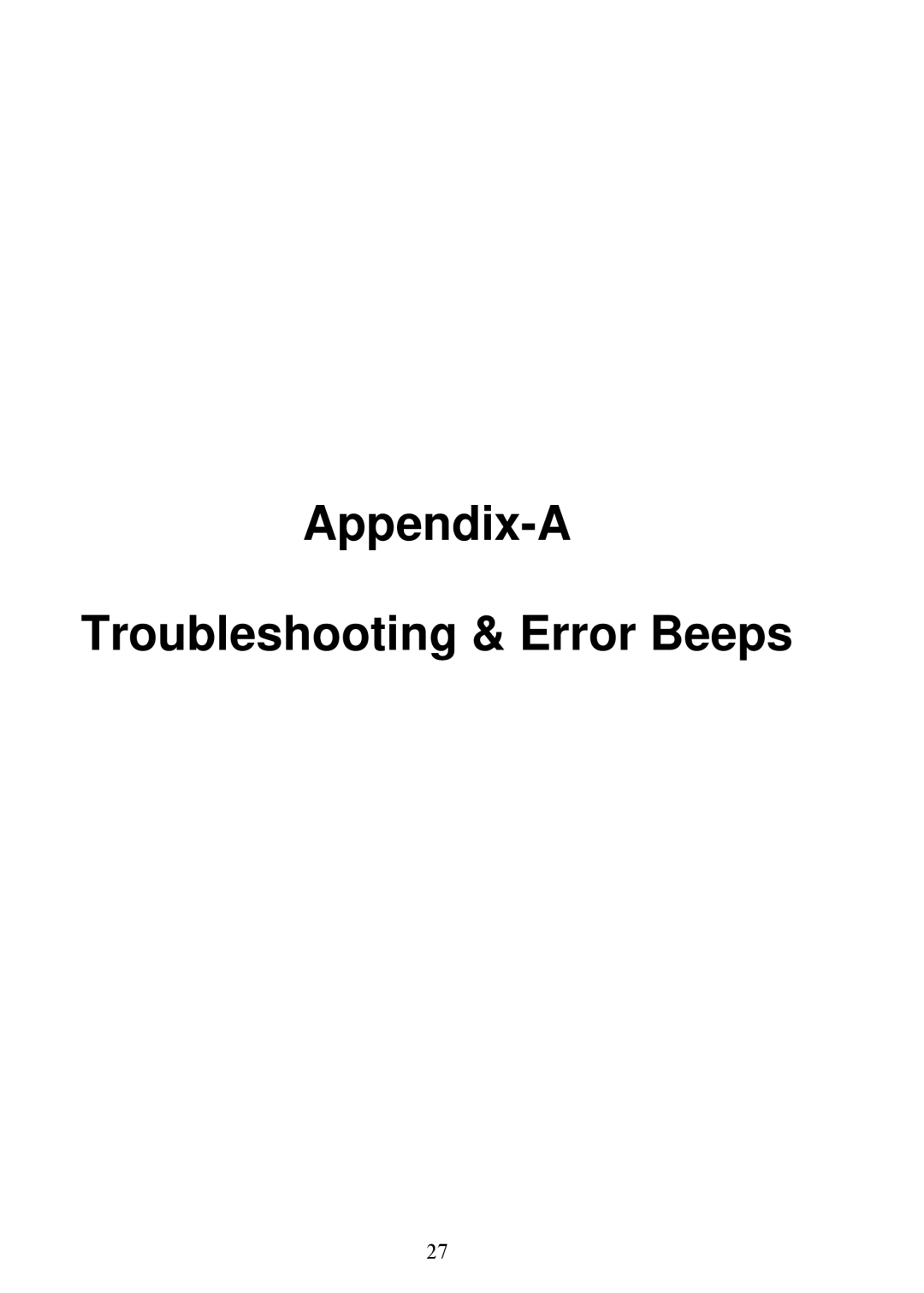 Adesso 3000 manual Appendix-A Troubleshooting & Error Beeps 