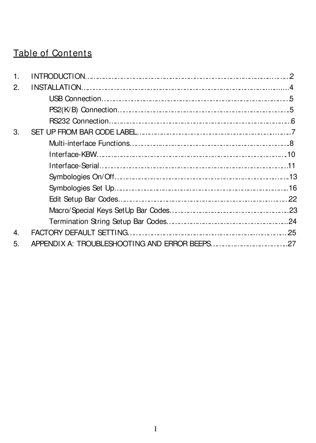 Adesso 3000 manual Table of Contents 