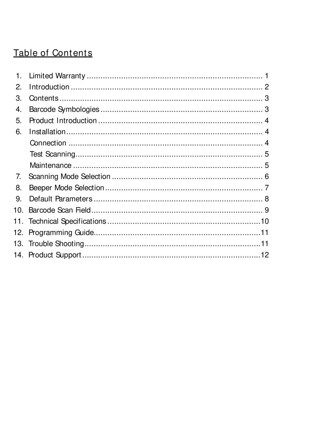 Adesso 3200 series manual Table of Contents 