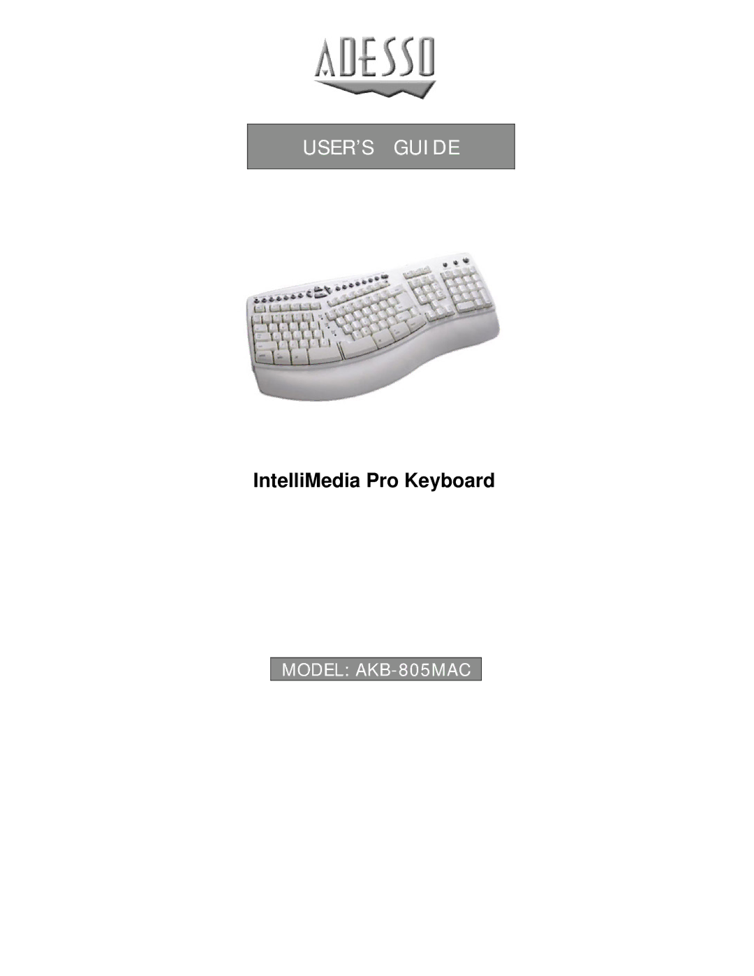 Adesso AKB-805MAC manual USER’S Guide 