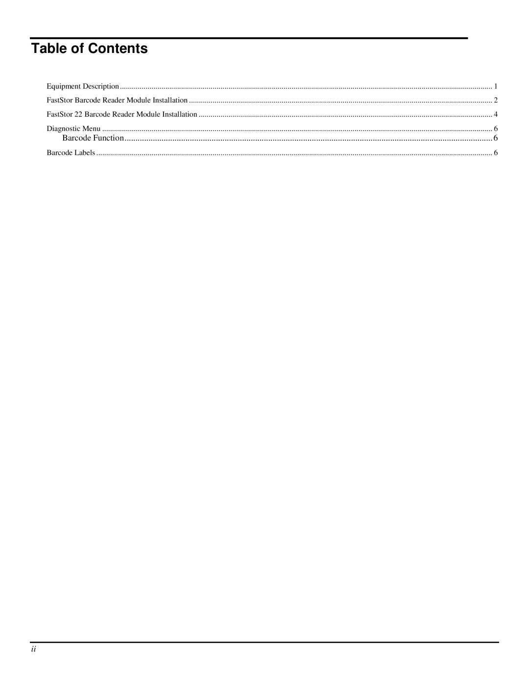 ADIC 22 manual Table of Contents 