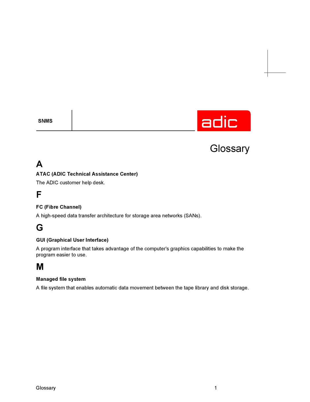 ADIC 2.2 manual Glossary 