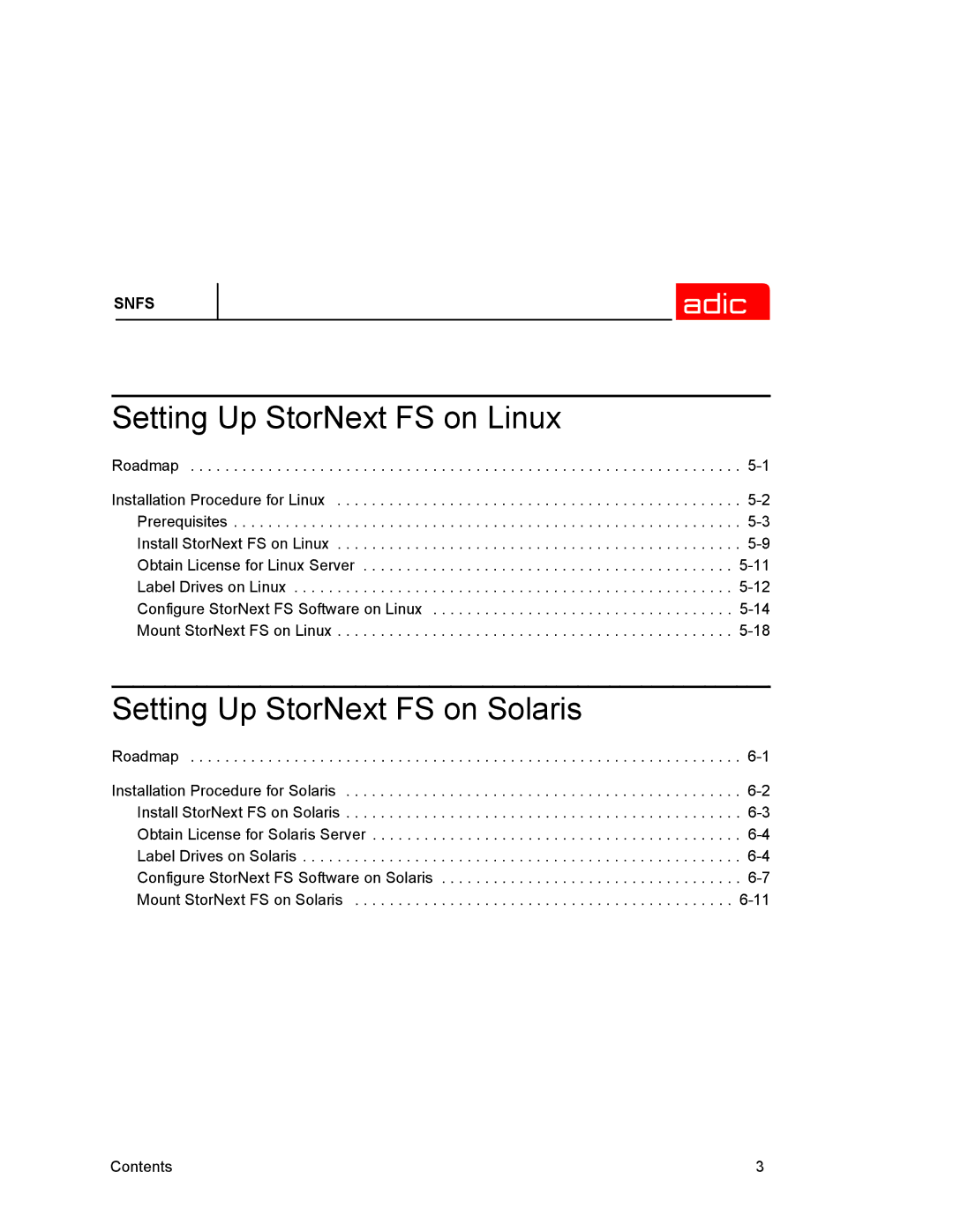 ADIC 2.2 manual Setting Up StorNext FS on Linux 