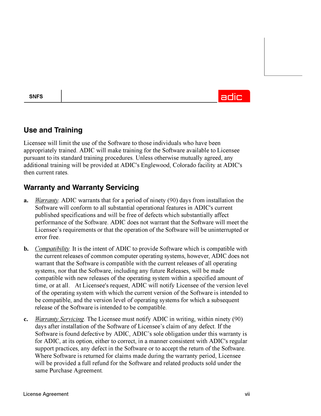 ADIC 2.2 manual Use and Training 