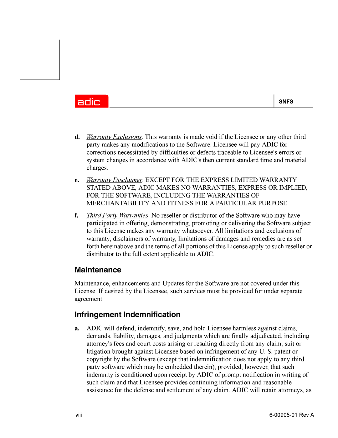 ADIC 2.2 manual Maintenance 