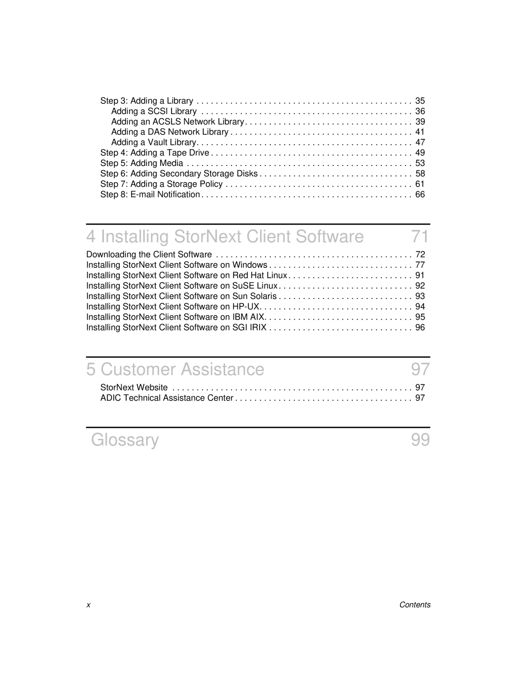 ADIC 2.8 manual Customer Assistance 