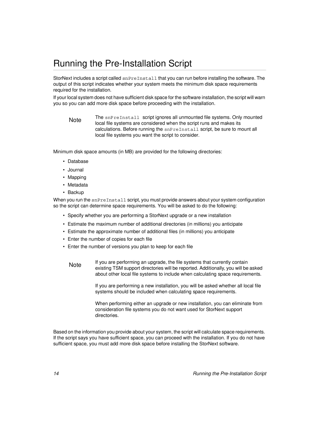 ADIC 2.8 manual Running the Pre-Installation Script 