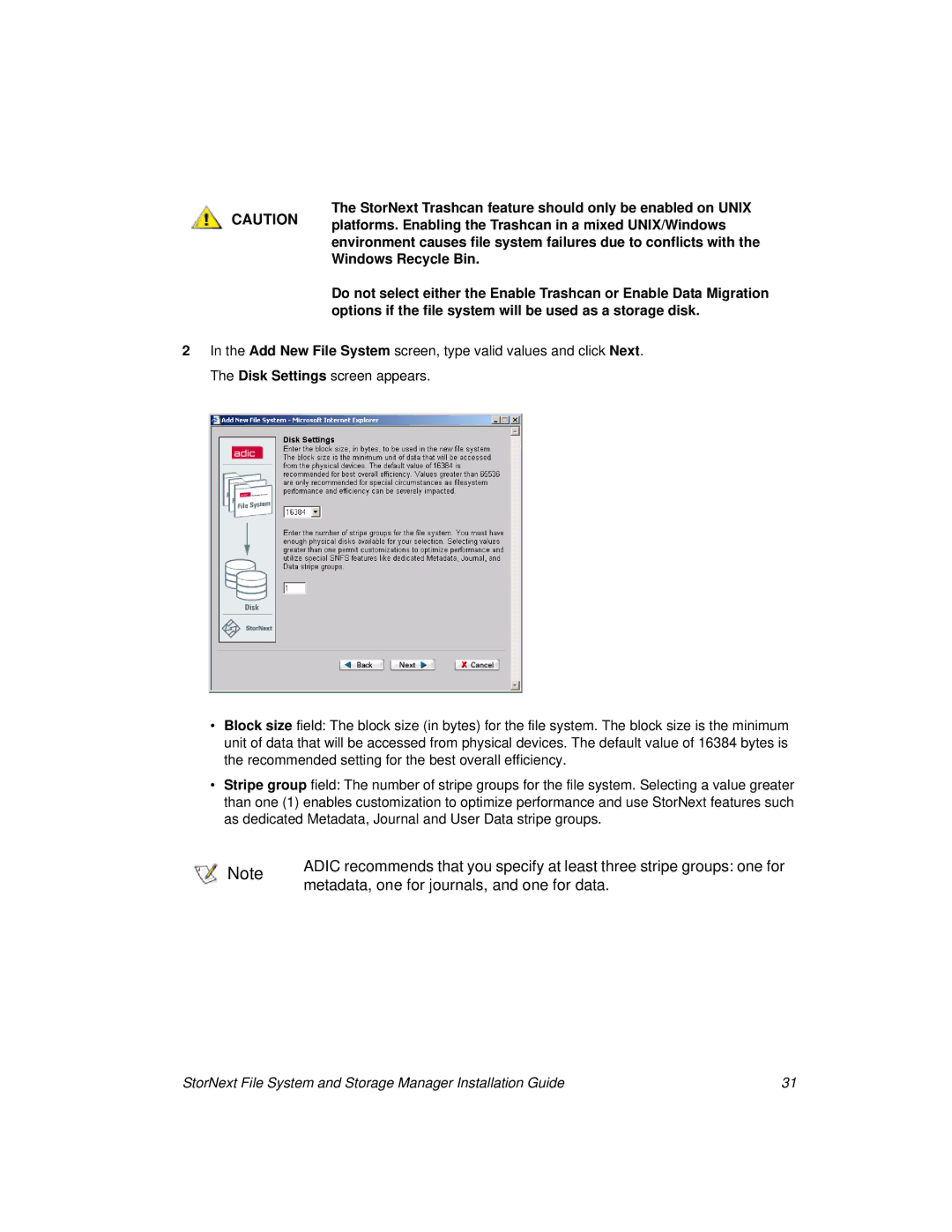 ADIC 2.8 manual Metadata, one for journals, and one for data 