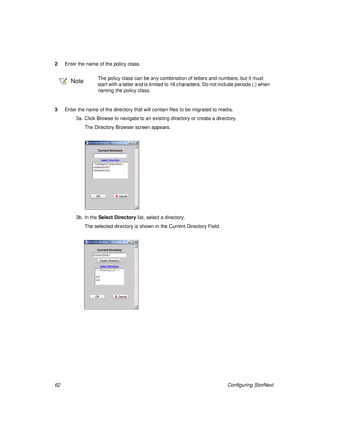 ADIC 2.8 manual Naming the policy class 