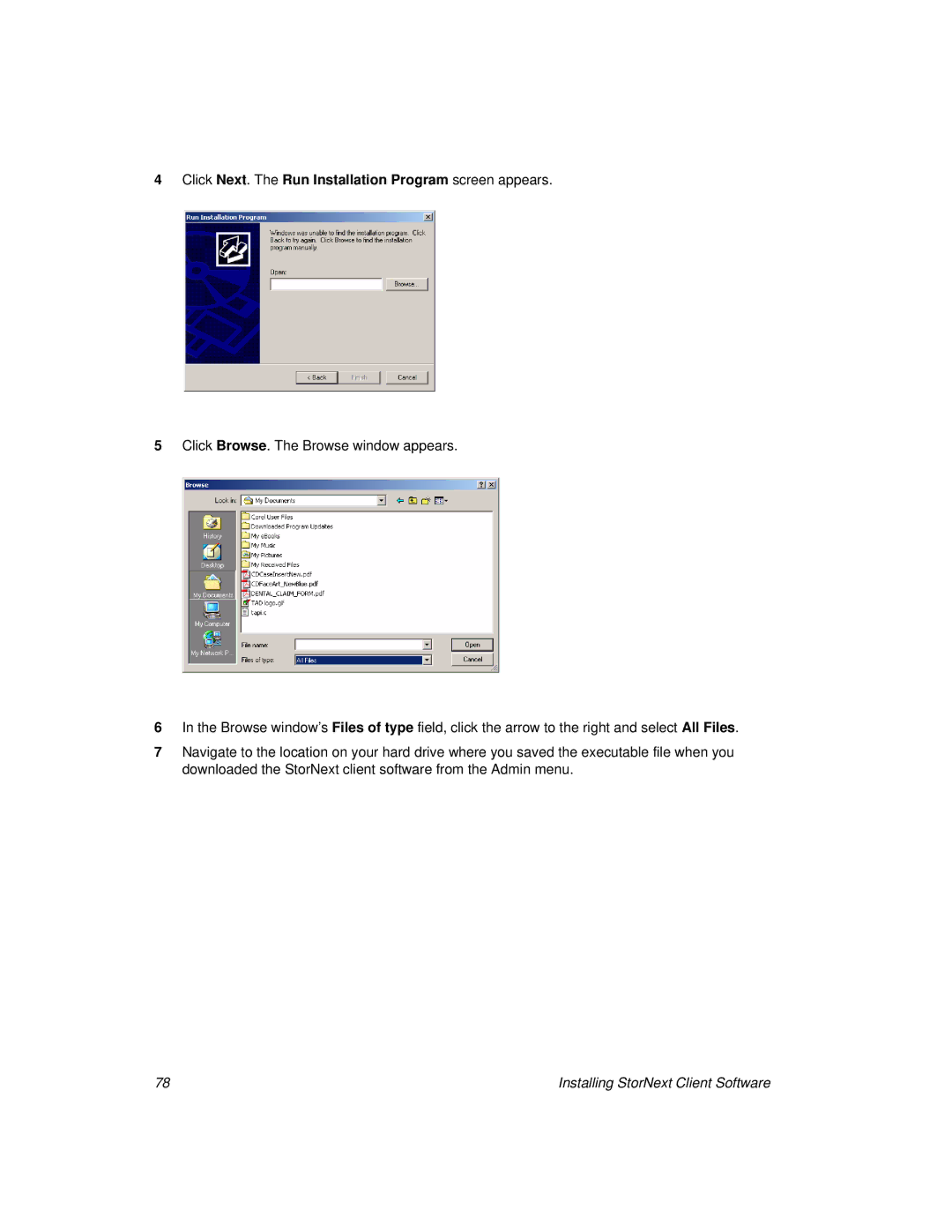 ADIC 2.8 manual Click Next. The Run Installation Program screen appears 