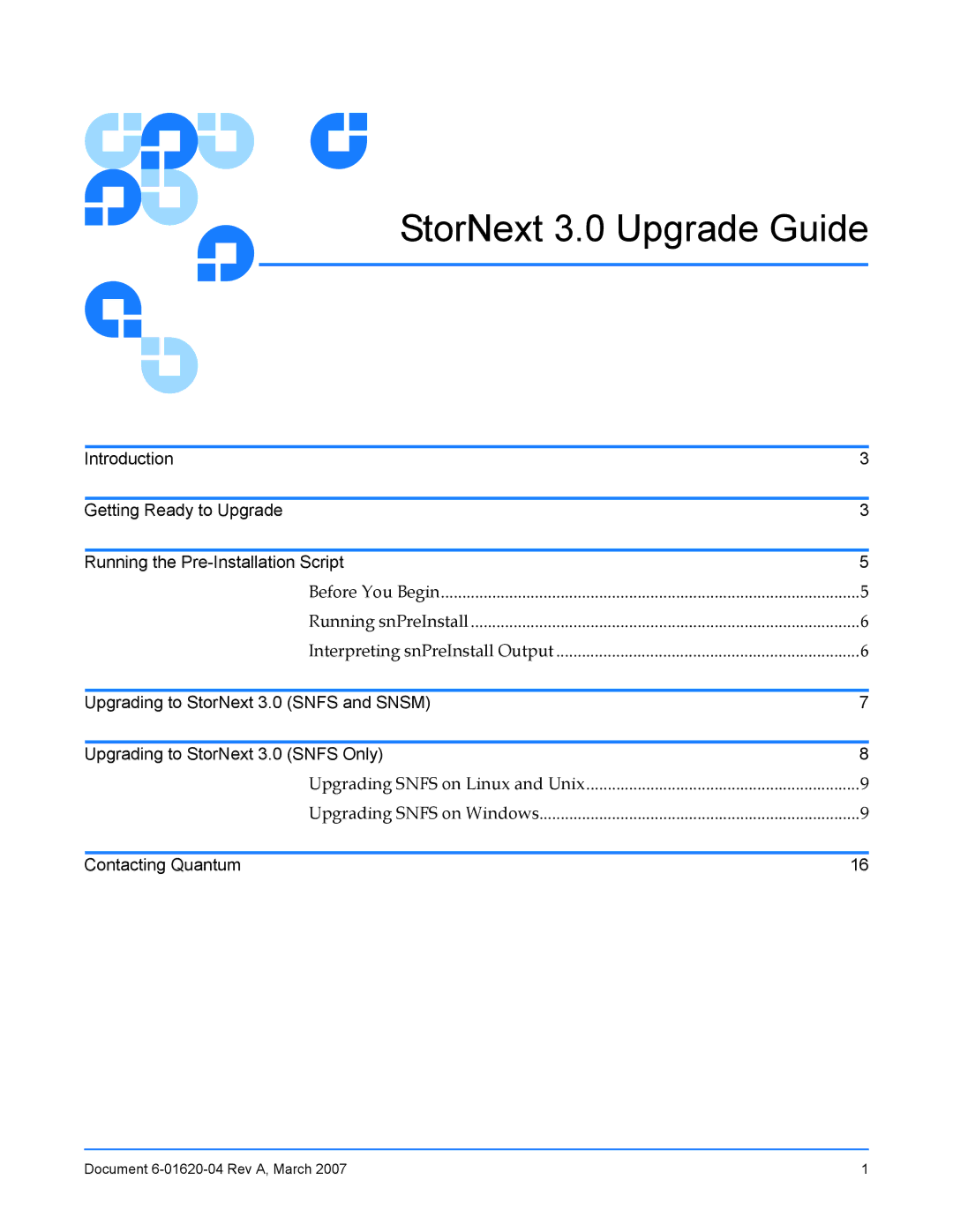 ADIC manual StorNext 3.0 Upgrade Guide 