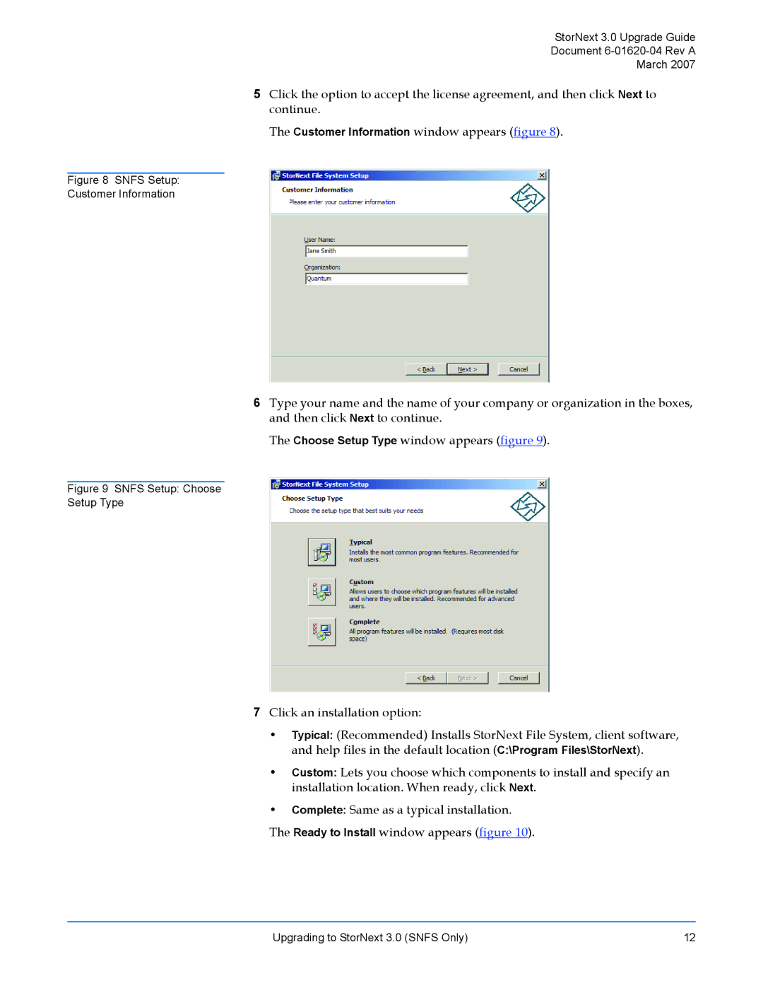 ADIC 3 manual Snfs Setup Customer Information 