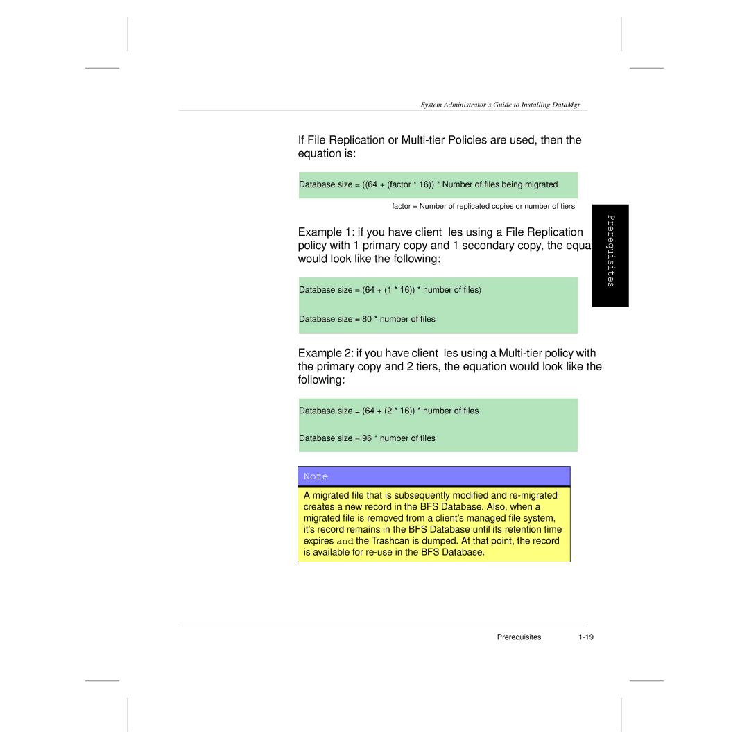 ADIC 3.5 manual Factor = Number of replicated copies or number of tiers 