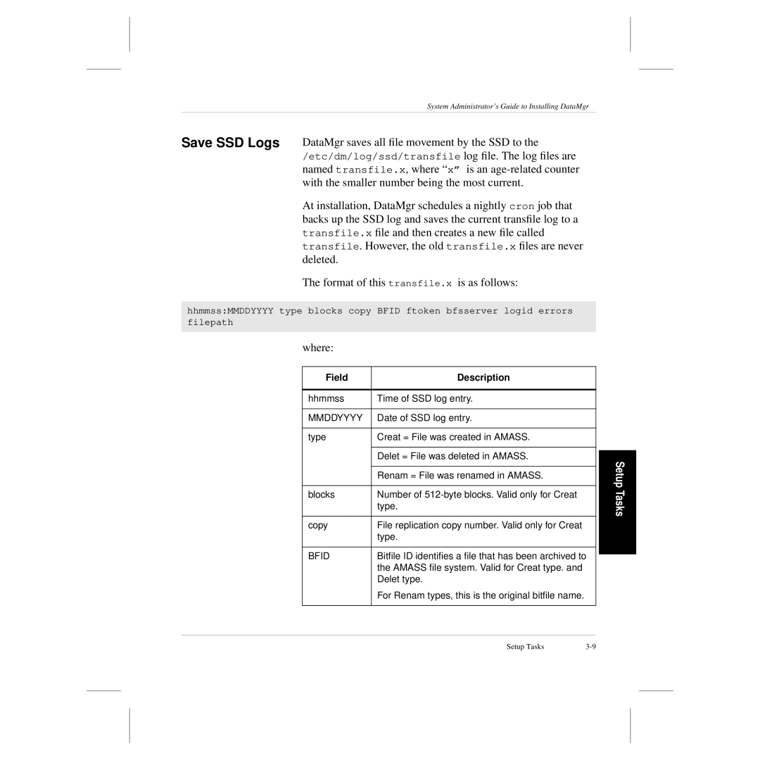 ADIC 3.5 manual Save SSD Logs 